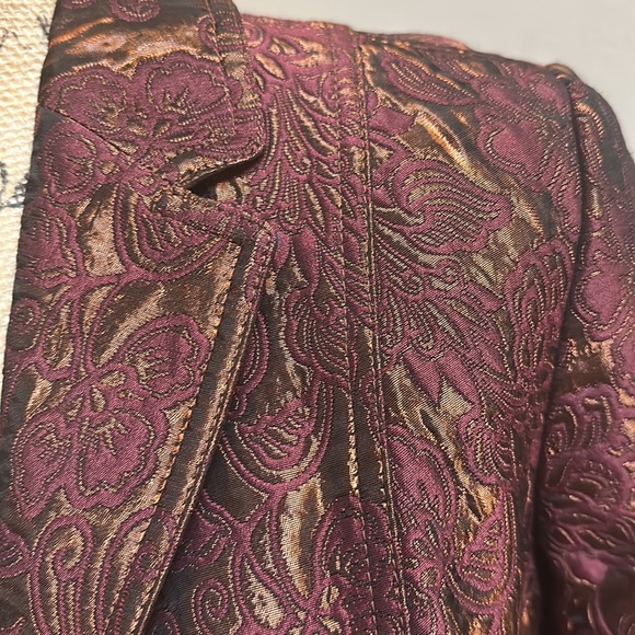 Metallic Bronze Maroon blazer formal - Picture 3 of 6